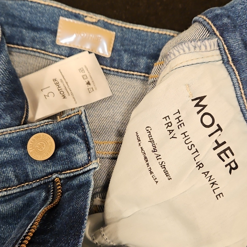 💕MOTHER💕 The Hustler Ankle Fray Jeans ~ Grasping At Straws 31 NWOT - Picture 16 of 16